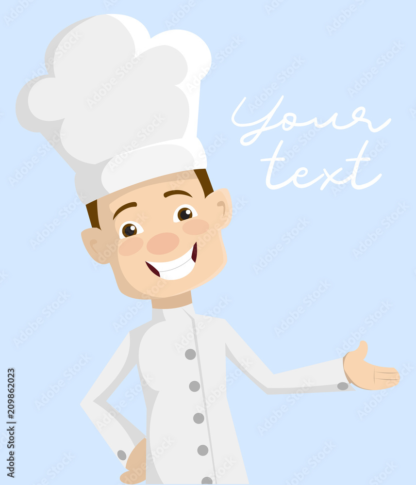 Cartoon Chef sales greeting Flat Vector Illustration Design Cartoon Chef sales greeting Flat Vector Illustration Design