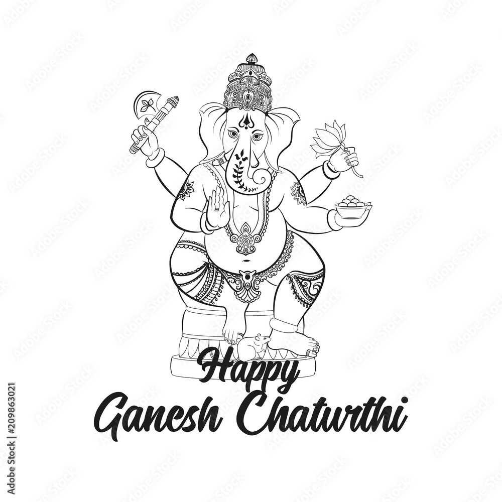 easy to edit vector illustration of Lord Ganpati on Ganesh Chaturthi background easy to edit vector illustration of Lord Ganpati on Ganesh Chaturthi background