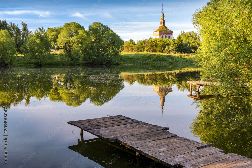 The old Church above the village pond.