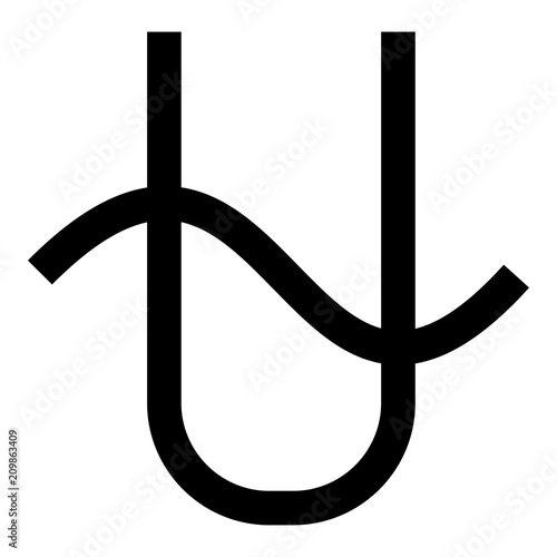 Ophiucus symbol zodiac icon black color illustration flat style simple image