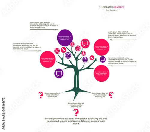 Illustrated graphics for the layout workflow. Tree as a business template for your presentation
