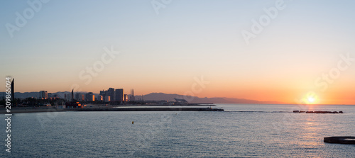 Sunrise in Barcelona. Panorama © nastyn