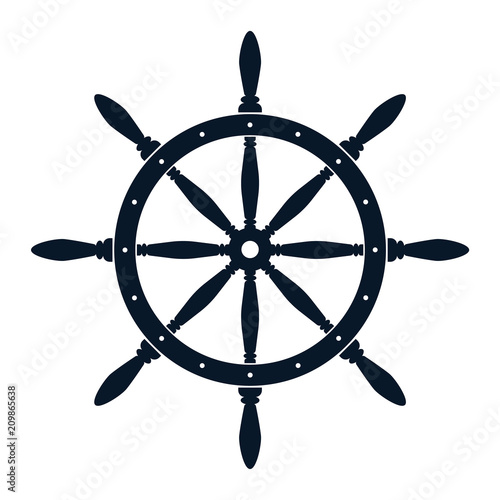 Nautical Helm Symbol - Vector Illustration on White Background