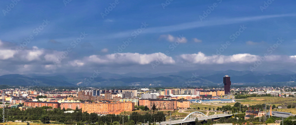 Obraz premium Panoramic view of Ponferrada in Castile and Leon, Spain.