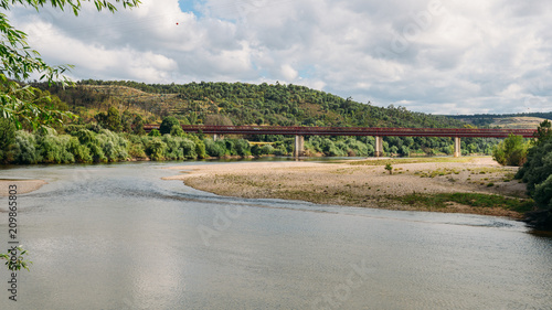 Embankment of River Zezere, in Constancia, Portugal