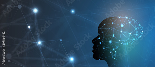 Artificial intelligence. Technology web background. Virtual concept