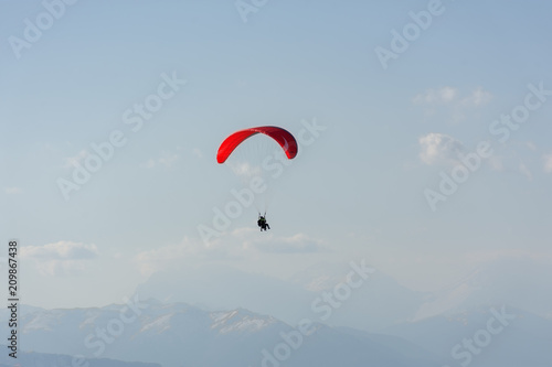 Parachutist in the mountains Krasnodar region height 2320 m 