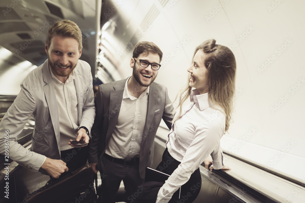 Business people waiting for subway transportation Business people waiting for subway transportation