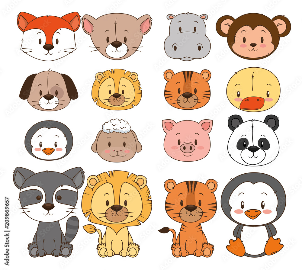 little and cute animals group vector illustration design little and cute animals group vector illustration design