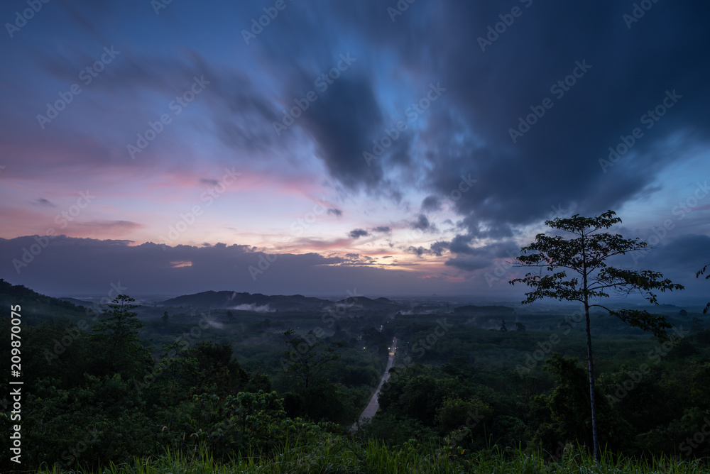 silhouette mountain and cloud sunrise sky