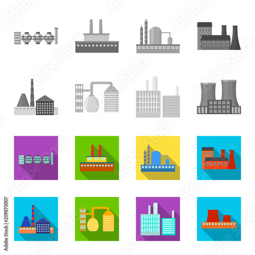 Industry, production.Factory set collection icons in monochrome,flat style vector symbol stock illustration web.