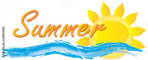 summer sun with waves