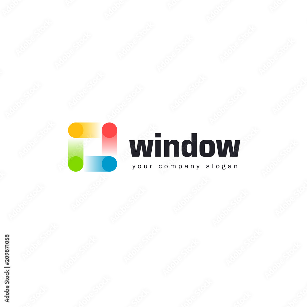 Obraz premium Windows logo design template. The business of manufacturing windows. Design element. 