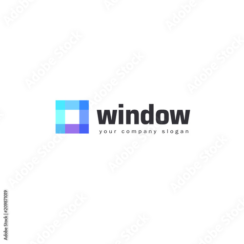 Windows logo design template. The business of manufacturing windows. Design element. 