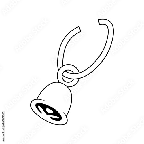 Cow bell outline simple vector design isolated on white