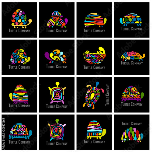 Turtle logo set for your design