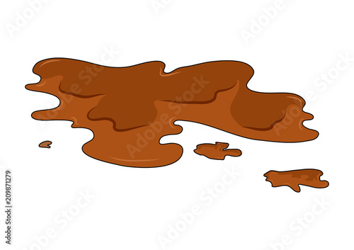 Mud puddle simple vector design isolated on white photo