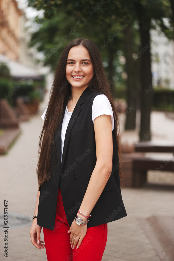 portrait of beautiful brunette with long hair portrait of beautiful brunette with long hair
