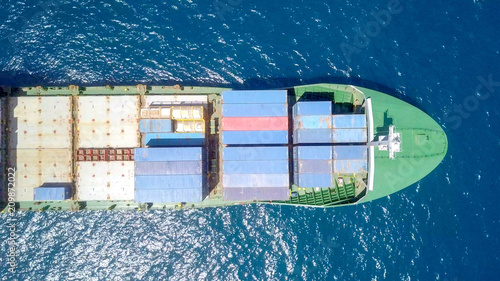 Large container ship at sea - Aerial Image © STOCKSTUDIO
