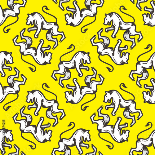 seamless pattern, heraldry in the form of lions