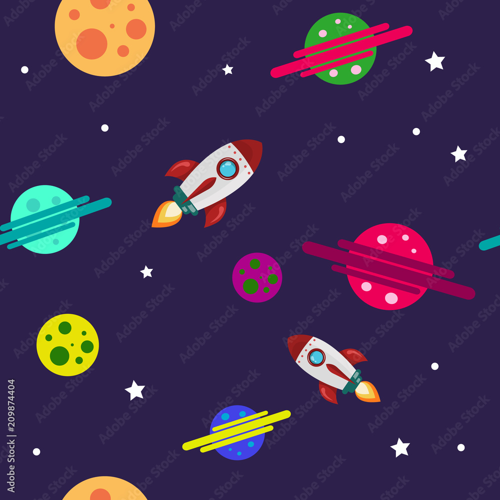 Seamless pattern of universe. vector illustration. Seamless pattern of universe. vector illustration.