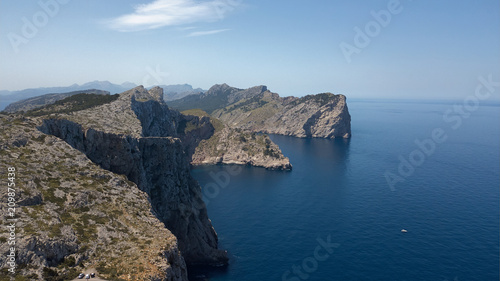 Aerial landscape of the cliffs of the Mediterranean