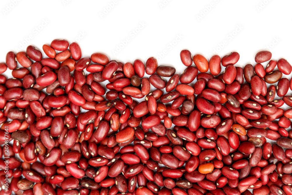 Pile of red kidney bean, canned beans isolated on white background Pile of red kidney bean, canned beans isolated on white background