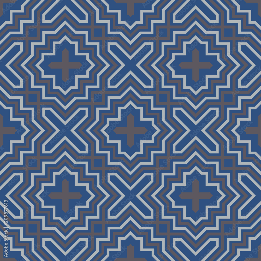 Geometric seamless pattern. Dark blue background Geometric seamless pattern. Dark blue background