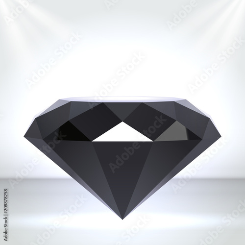 Black diamond as chic stage podium with lighting