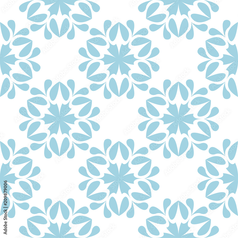 Blue floral seamless pattern on white background Blue floral seamless pattern on white background