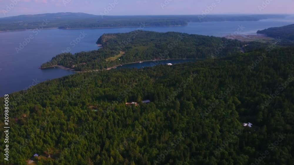 Flying toward Pleasant Harbor, near Brinnon Washington. Stock Video