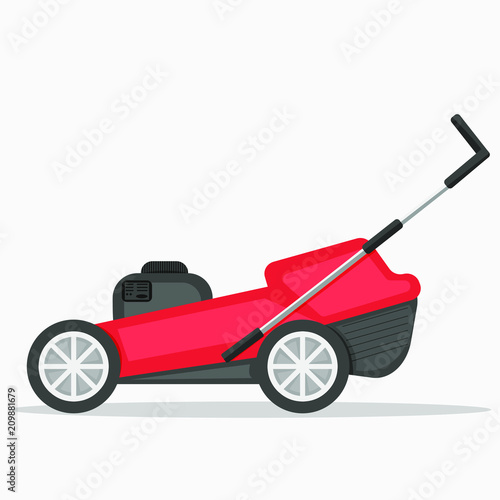 Illustration of a lawn mower. Isolated on white