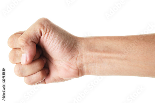 Hand fist symbol isolated on white background