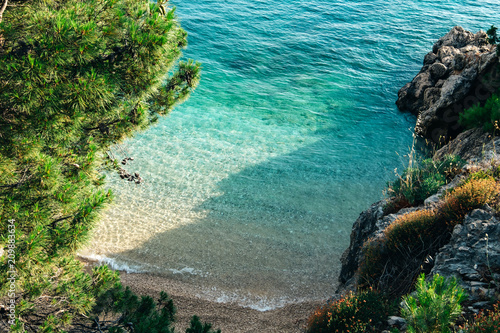 Top view of the bay near Podgora, Croatia Makarska riviera