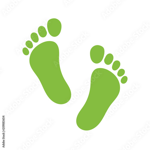 Vector footprint illustration - human foot print symbol, feet silhouette isolated flat illustration.