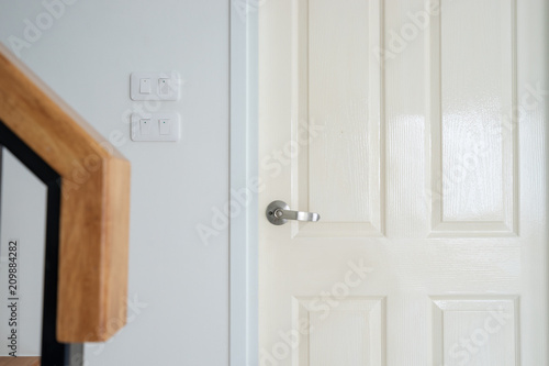 white wood door for exit and entrance house