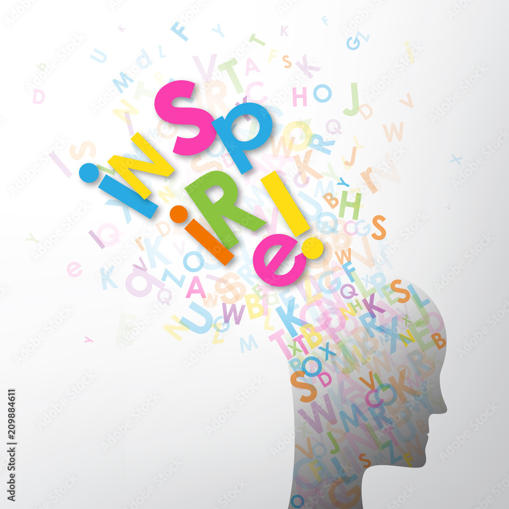 INSPIRE! concept typography Stock Vector | Adobe Stock
