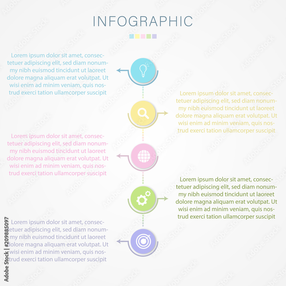 Business Infographic 4 Steps Timeline With Sweet Pastel Color Design For Presentation Or Web Stock Vector Adobe Stock