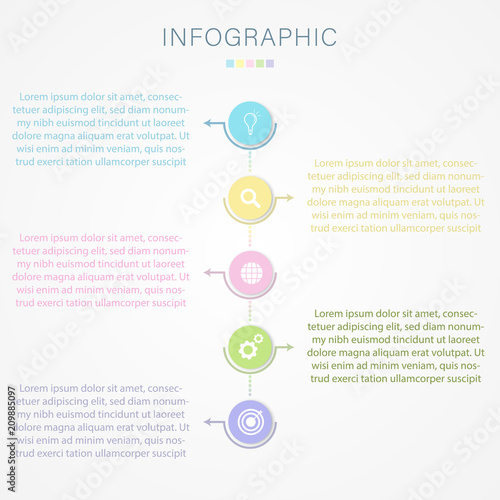 Business infographic 4 steps timeline with sweet pastel color design for presentation or web.