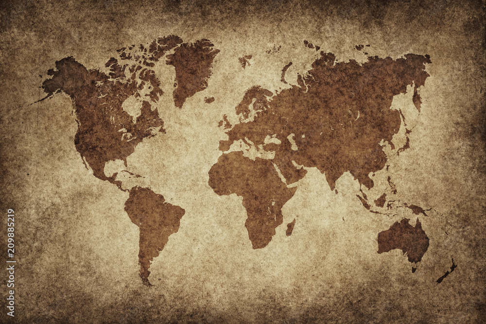 Obraz Mapa świata papieru Vintage