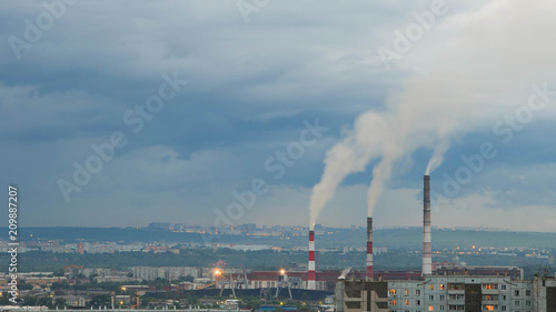 pipes smoke over the city 