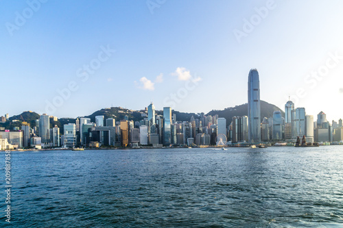 Photography city skyline in hongkong china