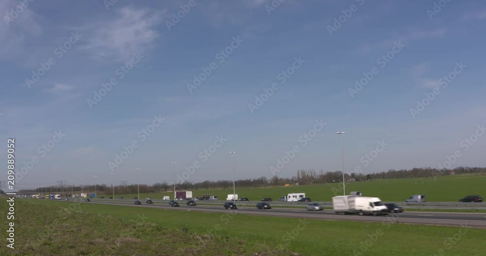 Traffic on highway A50 in The Netherlands. APRIL 2018. Traffic on highway A50 in The Netherlands. APRIL 2018.