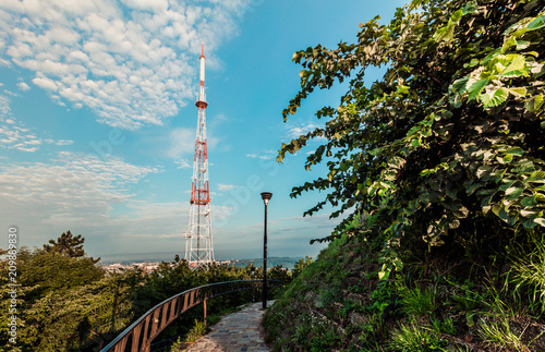 television tower on High castle in Lviv, Ukraine