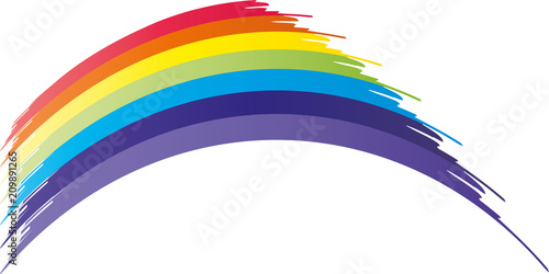 Leuchtender abstrakter Regenbogen in vielen bunten Farben am Himmel, Meditation, Achtsamkeit, Heilung, Mantra, Chakren, Yoga, Philates, Esoterik