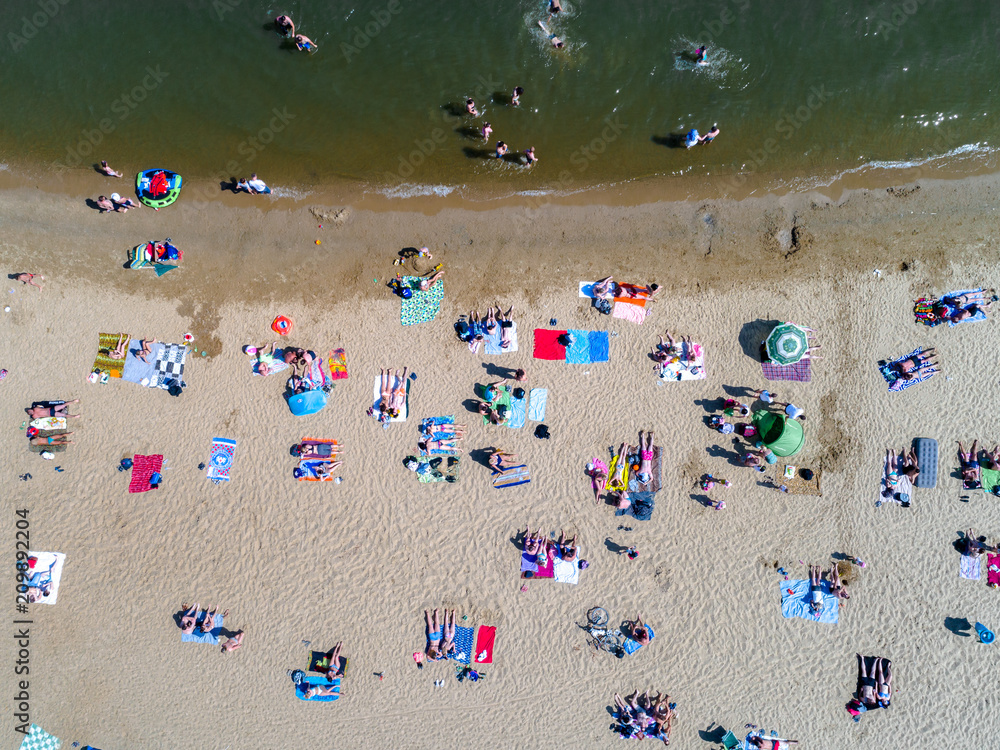 Beach with tourists