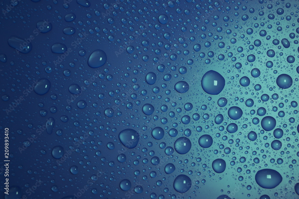 water drops on blue background texture