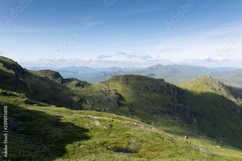 Fototapeta Naklejka Na Ścianę i Meble -  View of the mountains in Loch Lomond and The Trossachs National Park