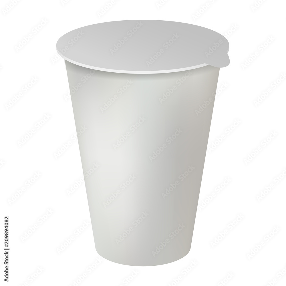 Plastic pot mockup. Realistic illustration of plastic pot vector mockup for web design isolated on white background Plastic pot mockup. Realistic illustration of plastic pot vector mockup for web design isolated on white background