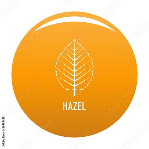 Hazel leaf icon. Simple illustration of hazel leaf vector icon for any design orange